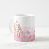 天秤座〔占星術の〕十二宮図標識 コーヒーマグカップ (正面左)