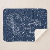 天秤座〔占星術の〕十二宮図標識 シェルパブランケット (正面(横))