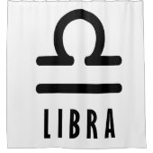 天秤座〔占星術の〕十二宮図標識 シャワーカーテン (正面)