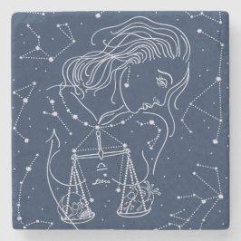 天秤座〔占星術の〕十二宮図標識 ストーンコースター