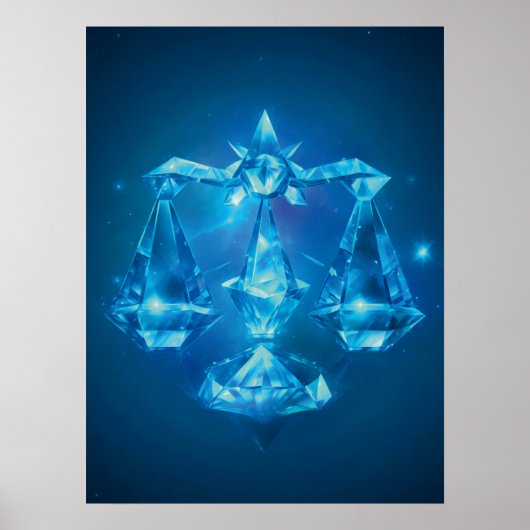 天秤座〔占星術の〕十二宮図標識 ポスター (正面)