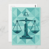 天秤座〔占星術の〕十二宮図標識 ポストカード (正面/裏面)