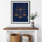 天秤座〔占星術の〕十二宮図標識 |〔占星術の〕十二宮図デジタルプリント ポスター