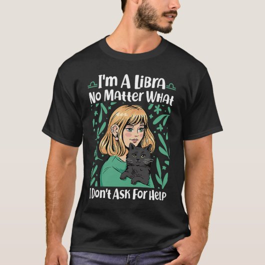 天秤座〔占星術の〕十二宮図私が何のためでな頼いでも救済す Tシャツ (正面)