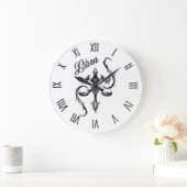 天秤座〔占星術の〕十二宮図記号（黒ローマ数字） ラージ壁時計 (ホーム)