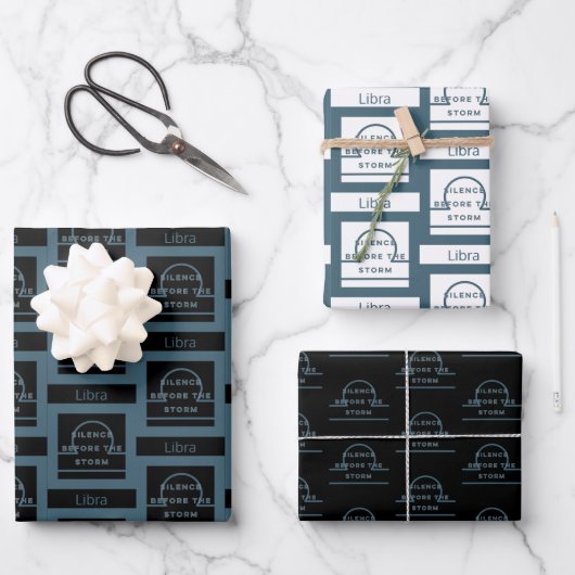 天秤座〔占星術の〕十二宮図誕生日 ラッピングペーパーシート (正面)