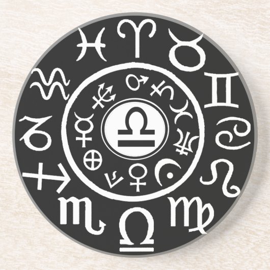 天秤座〔占星術の〕十二宮図 コースター (正面)