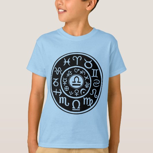 天秤座〔占星術の〕十二宮図 Tシャツ (正面)