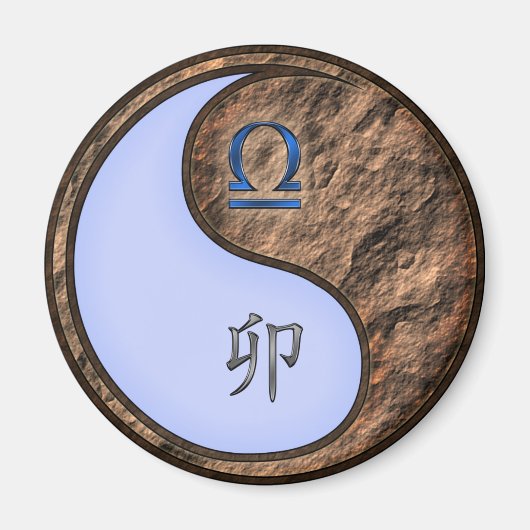 天秤座 & 土うさぎ年 マグネット (正面)