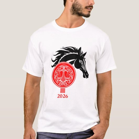 天秤座x馬の年2026 tシャツ (正面)