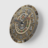 天秤時計、〔占星術の〕十二宮図、スティームパンク、宝石、ヴィンテージ ラウンド壁時計 (傾斜)