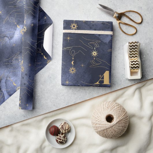 天空お祝いタロットカードハンドアストロガー ラッピングペーパー (クラフト)