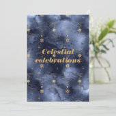 天空お祝いタロットカードハンドアストロガー 招待状 (スタンド正面)