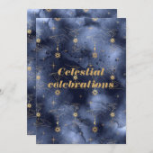 天空お祝いタロットカードハンドアストロガー 招待状 (正面/裏面)