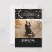 天空と神秘的な星空の夜ありがとう写真 サンキューカード (正面)