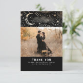 天空と神秘的な星空の夜ありがとう写真 サンキューカード (スタンド正面)