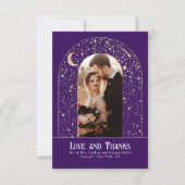 天空と神秘的な星空の夜ありがとう写真 サンキューカード (正面)