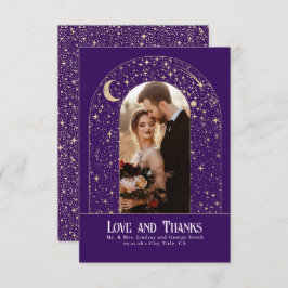 天空と神秘的な星空の夜ありがとう写真 サンキューカード