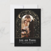 天空と神秘的な星空の夜ありがとう写真 サンキューカード (正面)