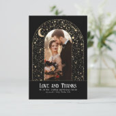 天空と神秘的な星空の夜ありがとう写真 サンキューカード (スタンド正面)