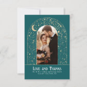 天空と神秘的な星空の夜ありがとう写真 サンキューカード (正面)