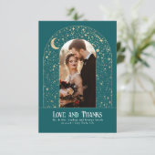 天空と神秘的な星空の夜ありがとう写真 サンキューカード (スタンド正面)