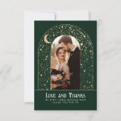 天空と神秘的な星空の夜ありがとう写真 サンキューカード (正面)