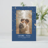 天空と神秘的な星空の夜ありがとう写真 サンキューカード (スタンド正面)