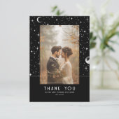 天空と神秘的な星空の夜ありがとう写真 サンキューカード (スタンド正面)