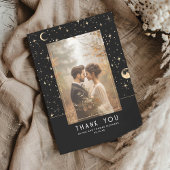 天空と神秘的な星空の夜ありがとう写真 サンキューカード