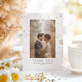 天空と神秘的な星空の夜ありがとう写真 サンキューカード