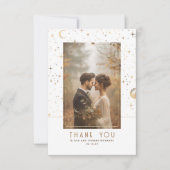 天空と神秘的な星空の夜ありがとう写真 サンキューカード (正面)