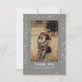 天空と神秘的な星空の夜ありがとう写真 サンキューカード (正面)