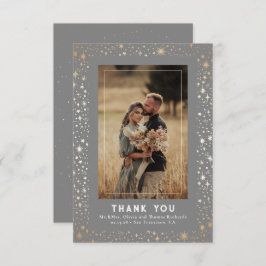 天空と神秘的な星空の夜ありがとう写真 サンキューカード