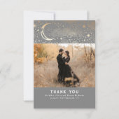 天空と神秘的な星空の夜ありがとう写真 サンキューカード (正面)