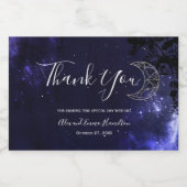 天空と金ゴールドムーン結婚ズテーマ スパークリングワインラベル (シングルラベル)