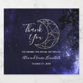 天空と金ゴールドムーン結婚ズテーマ リキュールボトルラベル (シングルラベル)