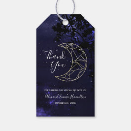 天空と金ゴールドムーン結婚ズテーマC ギフトタグ