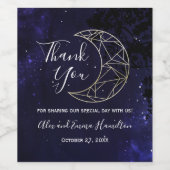 天空と金ゴールドムーン結婚ズテーマC ワインラベル (シングルラベル)