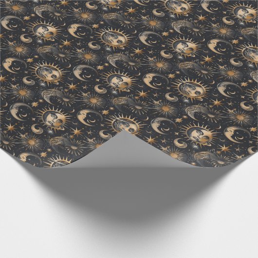 天空に独自の顔を作成する ラッピングペーパー (角)