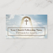 天空のアーチ金ゴールド教会の牧師の名刺 名刺 (正面)