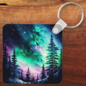 天空のオーロラボレアリスノーザンライツビビビッド キーホルダー (裏面)