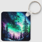 天空のオーロラボレアリスノーザンライツビビビッド キーホルダー (裏面)
