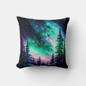 天空のオーロラボレアリスノーザンライツビビビッド クッション (正面)