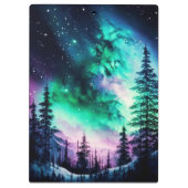 天空のオーロラボレアリスノーザンライツビビビッド クリップボード (裏面)