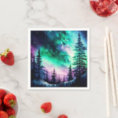 天空のオーロラボレアリスノーザンライツビビビッド スタンダードカクテルナプキン (インサイチュ)