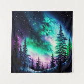 天空のオーロラボレアリスノーザンライツビビビッド タペストリー (正面)