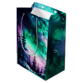 天空のオーロラボレアリスノーザンライツビビビッド ミディアムペーパーバッグ (裏面アングル)