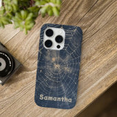 天空のクモの巣網の星空の夜 iPhoneケース