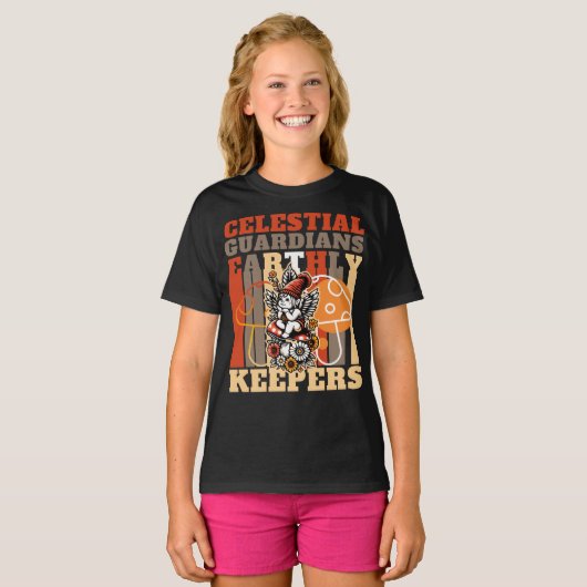 天空のグアディア人、地上の飼育者キュートなケルビム Tシャツ (正面フル)